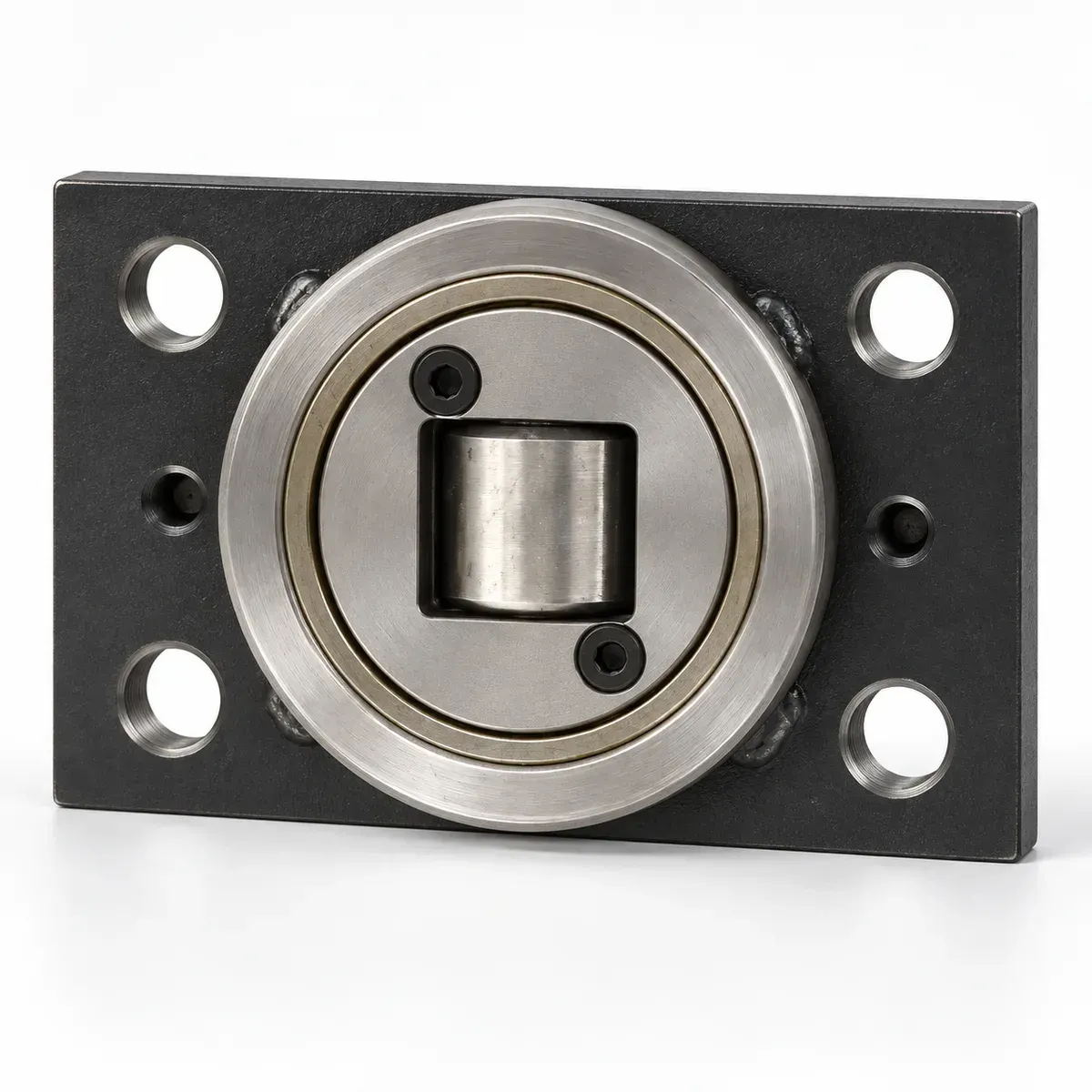 Welded AP-series flange plate carrying a plate-mounted combined bearing
